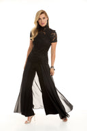 Frank Lyman Wide-Leg Pants with Chiffon Overlay Style 198256