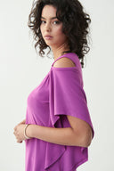 Joseph Ribkoff Sparkling Grape Cold Shoulder Top Style 221006