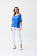 Joseph Ribkoff Aegean-Sea Cold Shoulder Top Style 221006