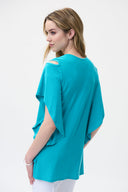 Joseph Ribkoff Aruba Blue Cold Shoulder Top Style 221006