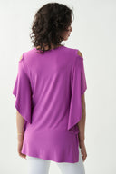 Joseph Ribkoff Sparkling Grape Cold Shoulder Top Style 221006