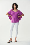 Joseph Ribkoff Sparkling Grape Cold Shoulder Top Style 221006