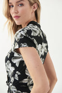 Joseph Ribkoff Black/Vanilla Dress Style 221028 - side