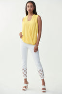 Joseph Ribkoff Limoncello Fold Over Front Top Style 221084