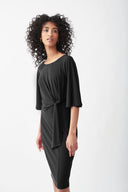 Joseph Ribkoff Black Draped Front Dress Style 221103