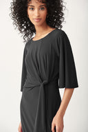 Joseph Ribkoff Black Draped Front Dress Style 221103
