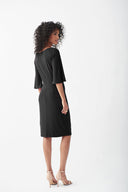 Joseph Ribkoff Black Draped Front Dress Style 221103