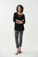 Joseph Ribkoff Black Cut-Out Detail Top Style 221144