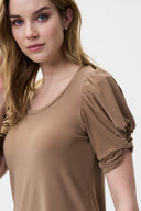 Joseph Ribkoff Tiger Eye Puffed Sleeve Top Style 221157