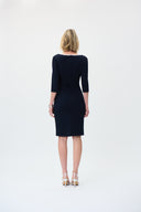 Joseph Ribkoff Midnight Blue/Off-White Contrast Trim Dress Style 221210