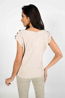 Frank Lyman Natural Woven Top Style 221217
