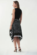 Joseph Ribkoff Black/Vanilla Polka Dot A-line Dress Style 221360
