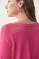 Joseph Ribkoff Raspberry Sorbet Cut-Out Knit Top Style 221909