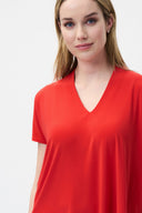 Joseph Ribkoff Lacquer Red Loose Fit Top Style 222077