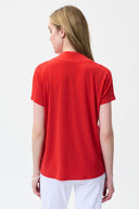 Joseph Ribkoff Lacquer Red Loose Fit Top Style 222077
