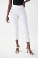 Joseph Ribkoff Vanilla Eyelet Hem Pants Style 222132