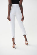 Joseph Ribkoff Vanilla Eyelet Hem Pants Style 222132