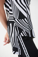 Joseph Ribkoff Black/Vanilla Animal Printed Top Style 222188