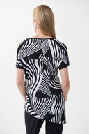 Joseph Ribkoff Black/Vanilla Animal Printed Top Style 222188