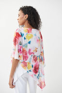 Joseph Ribkoff Vanilla/Multi Draped Front Top Style 222250