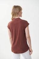 Joseph Ribkoff Espresso V-Neck Top Style 222282