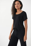 Joseph Ribkoff Black Textured Knit Top Style 222904
