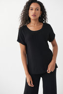 Joseph Ribkoff Black Textured Knit Top Style 222904
