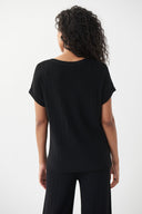 Joseph Ribkoff Black Textured Knit Top Style 222904