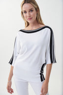 Joseph Ribkoff Vanilla/Black Stripped Top Style 222911