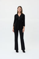 Joseph Ribkoff Black Rhinestone Trim Tunic Style 223120