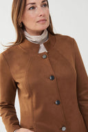 Joseph Ribkoff Brown Faux Suede Jacket Style 223180