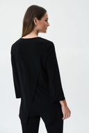 Joseph Ribkoff Black Rhinestone Detail Tunic Style 223198