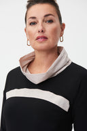 Joseph Ribkoff Black/Sand Contrast Detail Top Style 223258