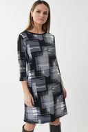 Joseph Ribkoff Black/White Checkered Print Dress Style 223259
