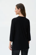 Joseph Ribkoff Black Stone Grommet Neckline Top Style 223283
