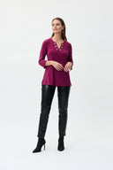 Joseph Ribkoff Vineyard Grommet Neckline Top Style 223283