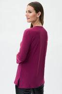 Joseph Ribkoff Vineyard Grommet Neckline Top Style 223283