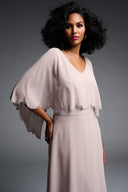 Joseph Ribkoff Sand Chiffon Overlay Dress Style 223730