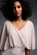 Joseph Ribkoff Sand Chiffon Overlay Dress Style 223730