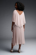 Joseph Ribkoff Sand Chiffon Overlay Dress Style 223730