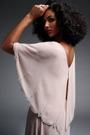Joseph Ribkoff Sand Chiffon Overlay Dress Style 223730