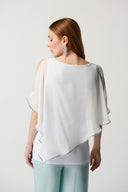 Joseph Ribkoff Vanilla Chiffon Layered Poncho Tunic Style 223738
