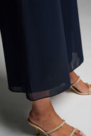 Joseph Ribkoff Midnight Blue Wide Leg Chiffon Pants Style 223739