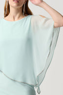 Joseph Ribkoff Opal Chiffon And Silky Knit Sheath Dress Style 223762