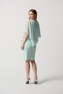 Joseph Ribkoff Opal Chiffon And Silky Knit Sheath Dress Style 223762