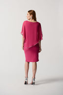 Joseph Ribkoff Hibiscus Chiffon And Silky Knit Sheath Dress Style 223762