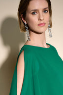 Joseph Ribkoff True Emerald Chiffon And Silky Knit Sheath Dress Style 223762TT