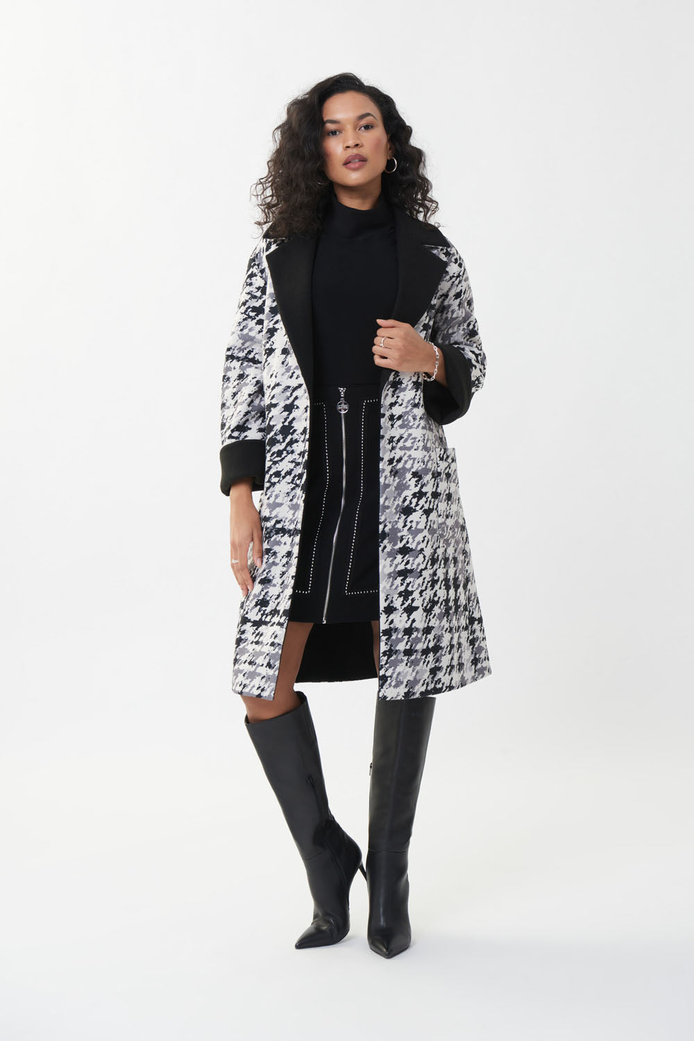 223906 Joseph Ribkoff Reversible Vanilla/Black Coat Style 223906 – Luxetire