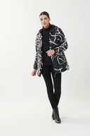 Joseph Ribkoff Black/Vanilla Abstract Puffer Coat Style 223920