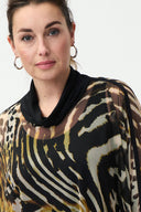 Joseph Ribkoff Beige/Black 2 Piece Tunic with Chiffon Overlay Style 224203